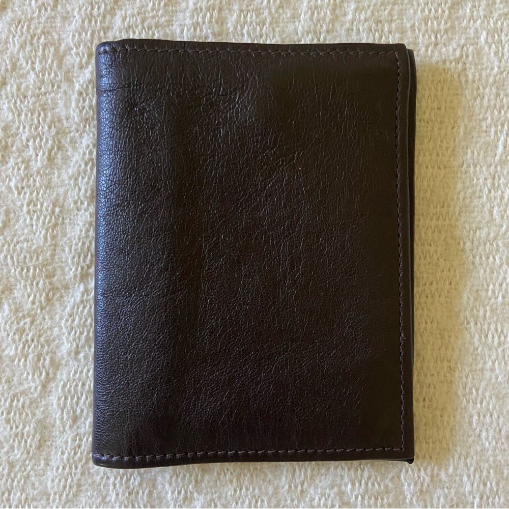 Dark Brown Leather Bifold Wallet